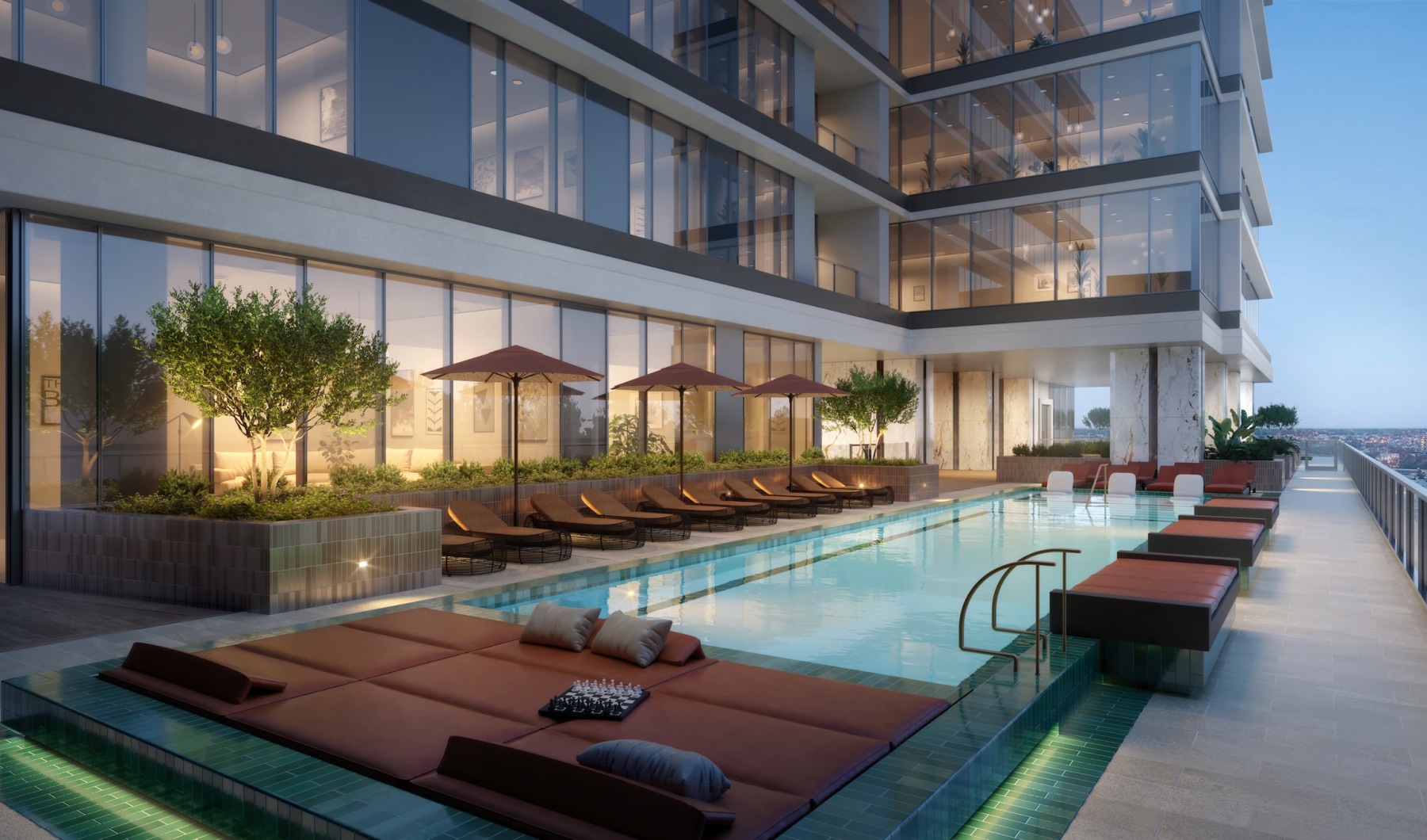 a pool in a city
