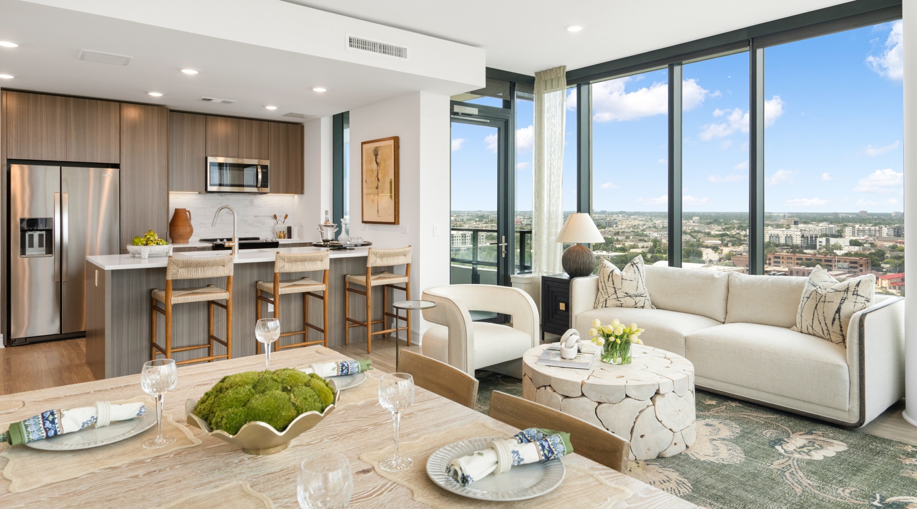 Beautiful living spaces with natural lighting Open space living area with natural lighting