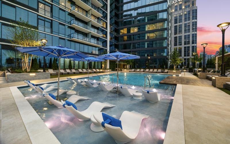 a pool in a city