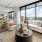 a living room with a large window